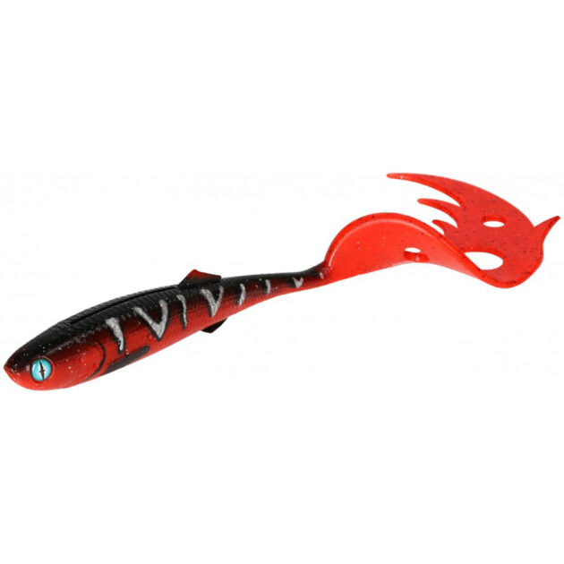 Mikado Sicario Pike Tail è un'esca artificiale morbida in gomma progettata per la pesca a spinning di lucci, sandre e altri pesci predatori.